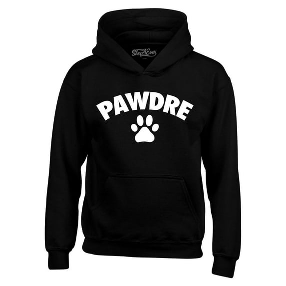 Shop4Ever Men's Pawdre Paw Print Dog Dad Father Hooded Sweatshirt Hoodie X-Large Black