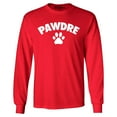 thumbnail image 1 of Shop4Ever Men's Pawdre Paw Print Dog Dad Father Long Sleeve Shirt Large Red, 1 of 5