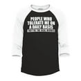 thumbnail image 1 of Shop4Ever Men's People Who Tolerate Me On A Daily Basis Real Heroes Raglan Baseball Shirt Large Black/White, 1 of 4