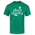 thumbnail image 1 of Shop4Ever Men's Pinch Charming St. Patrick's Day  Graphic T-shirt Small Kelly, 1 of 5