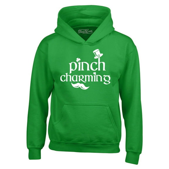 Shop4Ever Men's Pinch Charming St. Patrick's Day  Hooded Sweatshirt Hoodie X-Large Irish Green