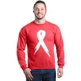 thumbnail image 1 of Shop4Ever Men's Pink Breast Cancer Awareness White Ribbon Crewneck Sweatshirt X-Large Red, 1 of 5