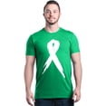 thumbnail image 1 of Shop4Ever Men's Pink Breast Cancer Awareness White Ribbon Graphic T-shirt Medium Irish Green, 1 of 5