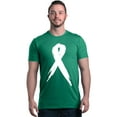 thumbnail image 1 of Shop4Ever Men's Pink Breast Cancer Awareness White Ribbon Graphic T-shirt Medium Kelly, 1 of 5