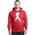 thumbnail image 1 of Shop4Ever Men's Pink Breast Cancer Awareness White Ribbon Hooded Sweatshirt Hoodie Large Red, 1 of 5