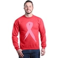 thumbnail image 1 of Shop4Ever Men's Pink Breast Cancer Ribbon Awareness Support Crewneck Sweatshirt XXX-Large Red, 1 of 5