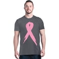 thumbnail image 1 of Shop4Ever Men's Pink Breast Cancer Ribbon Awareness Support Graphic T-shirt Medium Dark Heather, 1 of 5