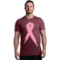 thumbnail image 1 of Shop4Ever Men's Pink Breast Cancer Ribbon Awareness Support Graphic T-shirt X-Large Maroon, 1 of 5