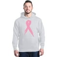 thumbnail image 1 of Shop4Ever Men's Pink Breast Cancer Ribbon Awareness Support Hooded Sweatshirt Hoodie XX-Large White, 1 of 5