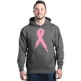thumbnail image 1 of Shop4Ever Men's Pink Breast Cancer Ribbon Awareness Support Hooded Sweatshirt Hoodie XXX-Large Charcoal, 1 of 5