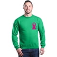 thumbnail image 1 of Shop4Ever Men's Pink Breast Cancer Ribbon Pin Breast Cancer Crewneck Sweatshirt Small Irish Green, 1 of 5
