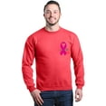 thumbnail image 1 of Shop4Ever Men's Pink Breast Cancer Ribbon Pin Breast Cancer Crewneck Sweatshirt Small Red, 1 of 5
