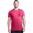 thumbnail image 1 of Shop4Ever Men's Pink Breast Cancer Ribbon Pin Breast Cancer Graphic T-shirt Large Heliconia Pink, 1 of 5