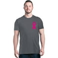 thumbnail image 1 of Shop4Ever Men's Pink Breast Cancer Ribbon Pin Breast Cancer Graphic T-shirt X-Large Dark Heather, 1 of 5