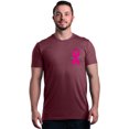 thumbnail image 1 of Shop4Ever Men's Pink Breast Cancer Ribbon Pin Breast Cancer Graphic T-shirt XX-Large Maroon, 1 of 5