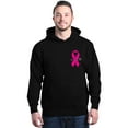 thumbnail image 1 of Shop4Ever Men's Pink Breast Cancer Ribbon Pin Breast Cancer Hooded Sweatshirt Hoodie XXX-Large Black, 1 of 5