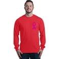 thumbnail image 1 of Shop4Ever Men's Pink Breast Cancer Ribbon Pin Breast Cancer Long Sleeve Shirt Large Red, 1 of 5