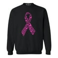 thumbnail image 1 of Shop4Ever Men's Pink Butterfly Ribbon Breast Cancer Awareness Crewneck Sweatshirt Medium Black, 1 of 5