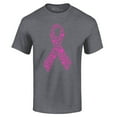 thumbnail image 1 of Shop4Ever Men's Pink Butterfly Ribbon Breast Cancer Awareness Graphic T-shirt Large Dark Heather, 1 of 5