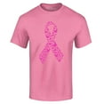 thumbnail image 1 of Shop4Ever Men's Pink Butterfly Ribbon Breast Cancer Awareness Graphic T-shirt XX-Large Azalea Pink, 1 of 5