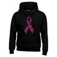 thumbnail image 1 of Shop4Ever Men's Pink Butterfly Ribbon Breast Cancer Awareness Hooded Sweatshirt Hoodie Large Black, 1 of 5