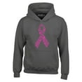 thumbnail image 1 of Shop4Ever Men's Pink Butterfly Ribbon Breast Cancer Awareness Hooded Sweatshirt Hoodie Large Charcoal, 1 of 5