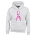 thumbnail image 1 of Shop4Ever Men's Pink Butterfly Ribbon Breast Cancer Awareness Hooded Sweatshirt Hoodie XXX-Large White, 1 of 5