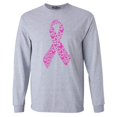 thumbnail image 1 of Shop4Ever Men's Pink Butterfly Ribbon Breast Cancer Awareness Long Sleeve Shirt Large Sports Grey, 1 of 5