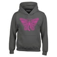 thumbnail image 1 of Shop4Ever Men's Pink Ribbon Butterfly Breast Cancer Awareness Hooded Sweatshirt Hoodie Small Charcoal, 1 of 5