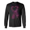 thumbnail image 1 of Shop4Ever Men's Pink Ribbon Heart Montage Word Cloud Breast Cancer Long Sleeve Shirt Small Black, 1 of 5