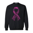 thumbnail image 1 of Shop4Ever Men's Pink Ribbon Montage Word Cloud Breast Cancer Crewneck Sweatshirt Medium Black, 1 of 5