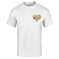 thumbnail image 1 of Shop4Ever Men's Pocket Size Puzzle Heart Autism Awareness Support Graphic T-shirt Medium White, 1 of 5