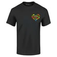 thumbnail image 1 of Shop4Ever Men's Pocket Size Puzzle Heart Autism Awareness Support Graphic T-shirt Small Black, 1 of 5