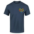 thumbnail image 1 of Shop4Ever Men's Pocket Size Puzzle Heart Autism Awareness Support Graphic T-shirt XXX-Large Navy, 1 of 5