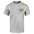 thumbnail image 1 of Shop4Ever Men's Pocket Size Puzzle Heart Autism Awareness Support Graphic T-shirt XXXXX-Large Sports Grey, 1 of 5
