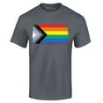thumbnail image 1 of Shop4Ever Men's Progress Pride Flag Inclusive Rainbow Gay LGBTQ Graphic T-shirt X-Large Charcoal, 1 of 5