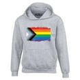 thumbnail image 1 of Shop4Ever Men's Progress Pride Flag Inclusive Rainbow Gay LGBTQ Hooded Sweatshirt Hoodie X-Large Sports Grey, 1 of 5