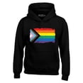 thumbnail image 1 of Shop4Ever Men's Progress Pride Flag Inclusive Rainbow Gay LGBTQ Hooded Sweatshirt Hoodie XXXXX-Large Black, 1 of 5