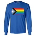 thumbnail image 1 of Shop4Ever Men's Progress Pride Flag Inclusive Rainbow Gay LGBTQ Long Sleeve Shirt Large Royal Blue, 1 of 5