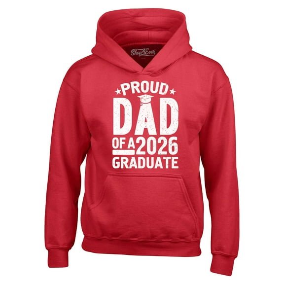 Shop4Ever Men's Proud Dad of a 2026 Graduate Hooded Sweatshirt Hoodie XXX-Large Red