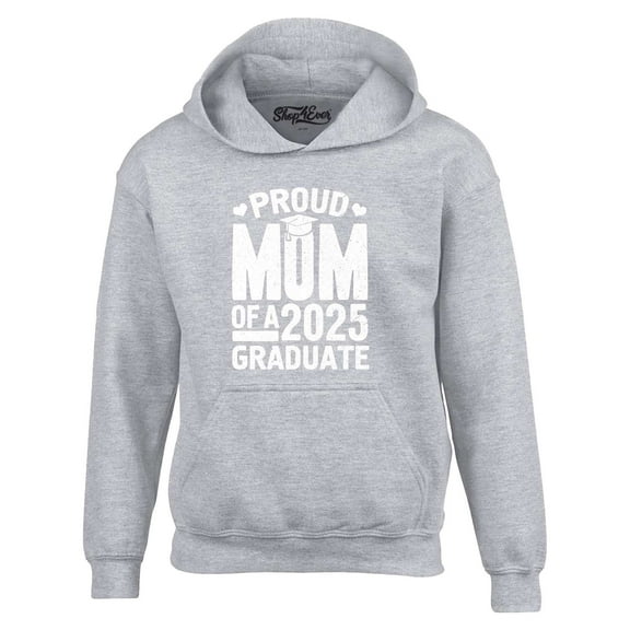 Shop4Ever Men's Proud Mom of a 2025 Graduate Graduation Hooded Sweatshirt Hoodie XX-Large Sports Grey