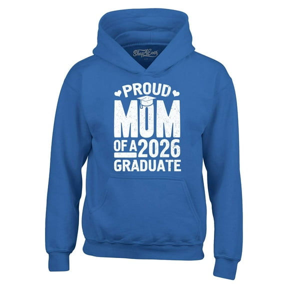 Shop4Ever Men's Proud Mom of a 2026 Graduate Hooded Sweatshirt Hoodie Small Royal Blue