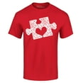 thumbnail image 1 of Shop4Ever Men's Puzzle Heart Autism Awareness Graphic T-shirt Medium Red, 1 of 5