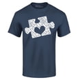 thumbnail image 1 of Shop4Ever Men's Puzzle Heart Autism Awareness Graphic T-shirt XX-Large Navy, 1 of 5