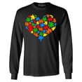 thumbnail image 1 of Shop4Ever Men's Puzzle Heart Support Autism Awareness Long Sleeve Shirt 3XL Black, 1 of 5