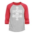 thumbnail image 1 of Shop4Ever Men's Puzzle Word Cloud Autism Awareness Raglan Baseball Shirt Small Heather Grey/Red, 1 of 4