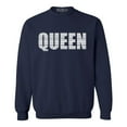 thumbnail image 1 of Shop4Ever Men's Queen African Pattern Style Crewneck Sweatshirt Medium Navy, 1 of 5
