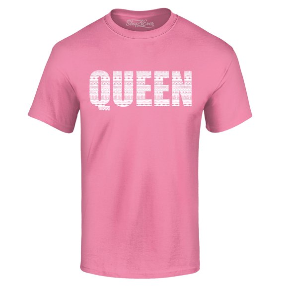 Shop4Ever Men's Queen African Pattern Style Graphic T-shirt Large Azalea Pink