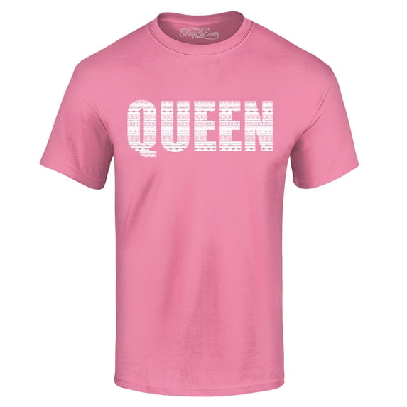 Shop4Ever Men's Queen African Pattern Style Graphic T-shirt X-Large Azalea Pink