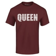 Shop4Ever Men's Queen African Pattern Style Graphic T-shirt X-Large Maroon
